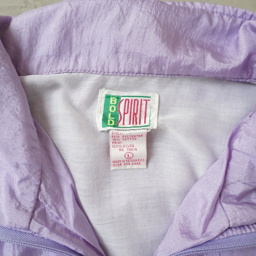 Bold Spirit Vintage 90s Colorblock Quarter Zip Pullover Teal Purple Pink Large - Picture 3 of 7